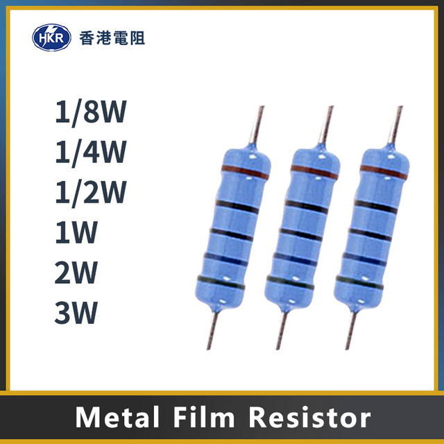 Tinned iron cap Cylindrical 1W Metal film fixed resistor